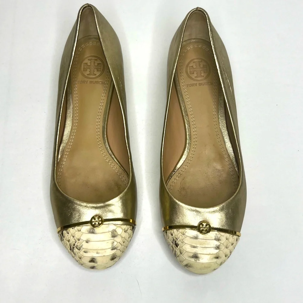 Tory Burch Gold Toe Cap‎ Flats
